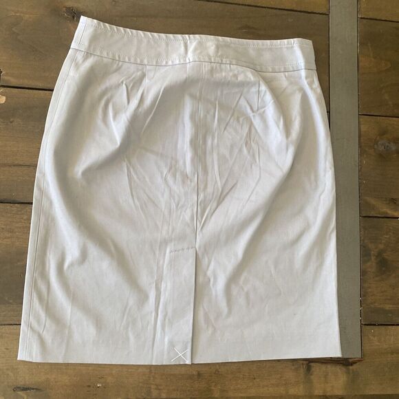 J Crew Stretch Light Gray Pencil Skirt 4P Cotton Lightweight Corpcore Career - Picture 5 of 6